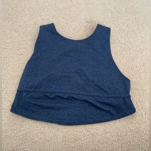 Free People Movement Blue Cropped Workout Top